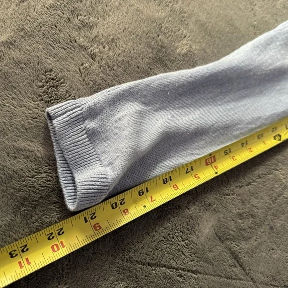 Eileen Fisher Cardigan Sweater 100% Linen Small Button Down Lt. Blue Coastal - Picture 6 of 9